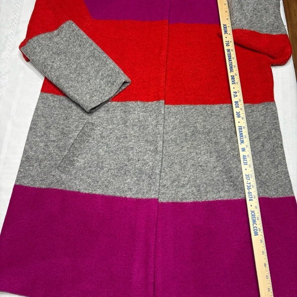 Max Studio~Wool Blend|Colorblock Coat in Red, Gray, and Purple~Size 1X - Picture 6 of 15